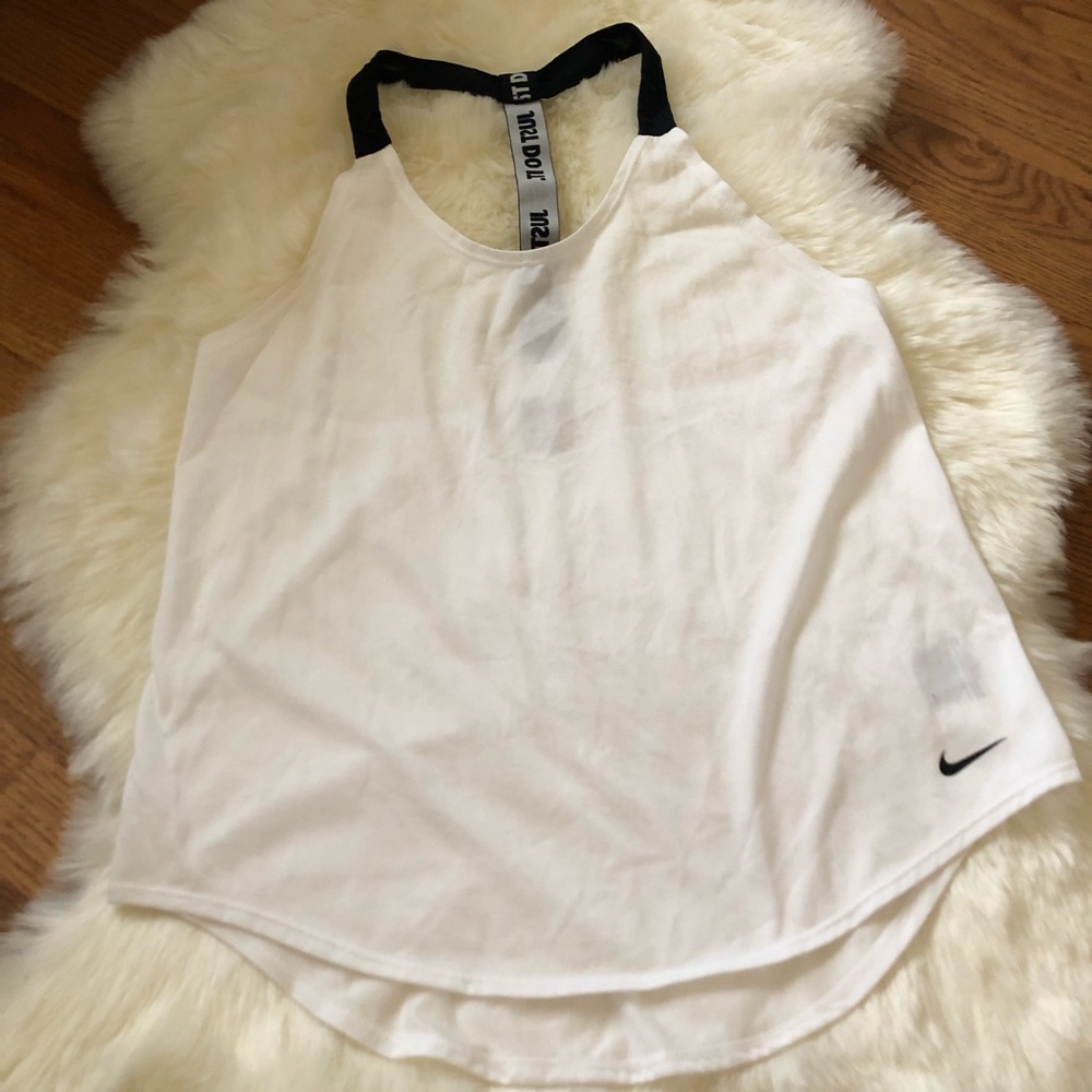 Nike Dri-Fit Loose Fit White Tank Top | S